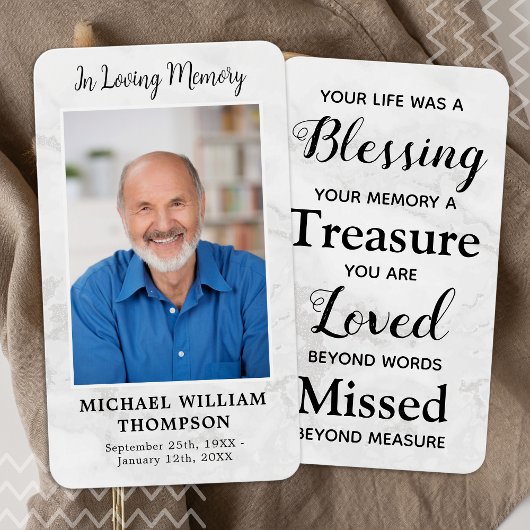 大理石記念詩写真記念祈りの言葉カード