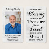 大理石記念詩写真記念祈りの言葉カード (正面&裏面)