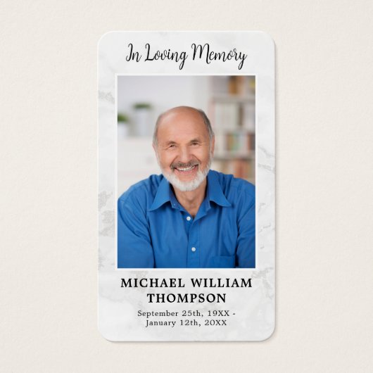 大理石記念詩写真記念祈りの言葉カード (正面)