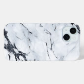 大理石調の白と黒のエレガントなスマホケース Case-Mate iPhoneケース (裏面 (横))