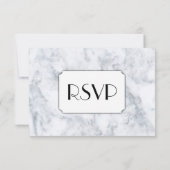 大理石調の結婚式招待状 RSVP + メニュー選択 (裏面)
