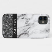 大理石調ブラック+ラメ Case-Mate iPhoneケース (裏面(横))