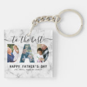 大理石調書道写真父の日 キーホルダー (裏面)
