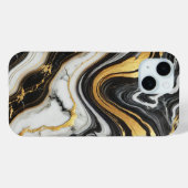 大理石調 ゴールド ブラック ホワイト ラグジュアリー ウェディング Case-Mate iPhoneケース (裏面 (横))