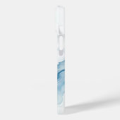 大理石調 ホワイト×ブルー おしゃれ オーダーメイド 名前入り Case-Mate iPhoneケース (裏面 / 左)