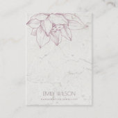 大理石赤面ピンクロータスシンプルイヤリングディスプレイ 名刺 (正面)