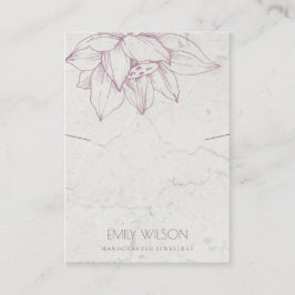 大理石赤面ピンクロータスシンプルネックレスディスプレイ 名刺