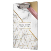 大理石金ゴールドとバラ金ゴールドラグジュアリーデザイン クリップボード (左)