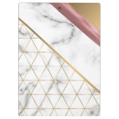 大理石金ゴールドとバラ金ゴールドラグジュアリーデザイン クリップボード (裏面)