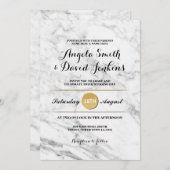 大理石金ゴールドエレガントなウェディングアールデコ1920の招待状 招待状 (正面/裏面)