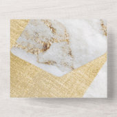 大理石金ゴールドグリッタークリスマス&年お祝い オールインワン招待状 (裏面)