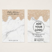 大理石金ゴールドグリッタードリップジュエリーイヤリング表示 (正面&裏面)