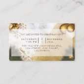 大理石金ゴールドグリッター年&クリスマスお祝い エンクロージャーカード (裏面)