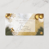 大理石金ゴールドグリッター年&クリスマスお祝い エンクロージャーカード (正面)