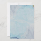 大理石金ゴールドグリッター/ダスティーブルー婚約パーティ 招待状 (裏面)