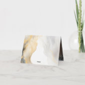 大理石金ゴールドグレー金ゴールド結婚フローラの写真 サンキューカード (裏面)