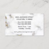 大理石金ゴールドシザーヘアスタイリスト 名刺 (裏面)