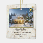 大理石金ゴールドファースト自撮り セラミックオーナメント (左)