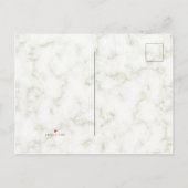 大理石金ゴールドフレームフォトウェディング日付を保存 案内ポストカード (裏面)