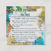 大理石金ゴールドブルーパープルマルチパープル スクエア名刺 (正面)