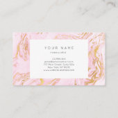 大理石金ゴールドホワイトピンクパステルブラックメイクアップアーティスト 名刺 (裏面)