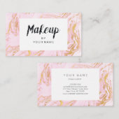 大理石金ゴールドホワイトピンクパステルブラックメイクアップアーティスト 名刺 (正面/裏面)