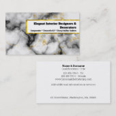 大理石金ゴールドホワイト天然石飾りシック 名刺 (正面/裏面)