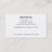 大理石金ゴールドホワイト天然石飾りシック 名刺 (裏面)