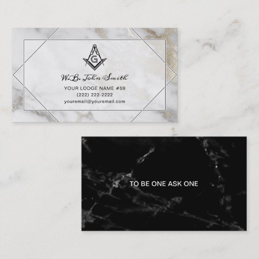 大理石金ゴールドマソニック名刺 |フリーメーソン 名刺 (正面/裏面)