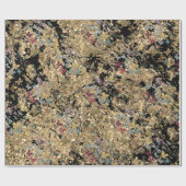 大理石金ゴールドメドウ蝶の虫の宝石ダイヤモンド ラッピングペーパー (フラット)