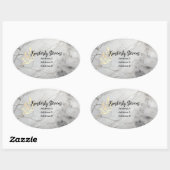 大理石金ゴールドリーフステッカー(MW1002-S) 楕円形シール (シート)