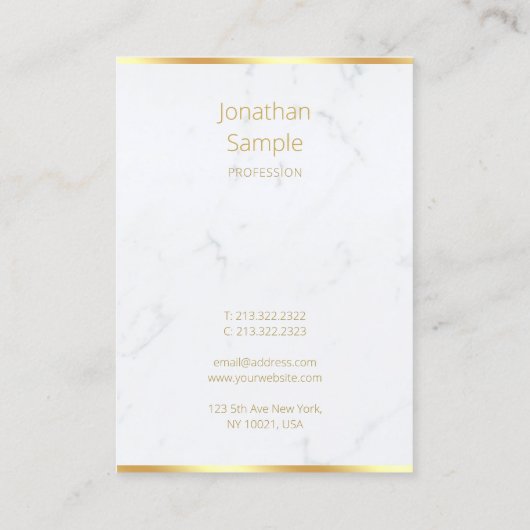 大理石金ゴールド書字スクリプトエレガントテンプレート 名刺 (裏面)