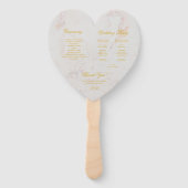 大理石金ゴールド書道ハート結婚式 プログラム ハンドファン (裏面)