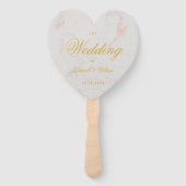 大理石金ゴールド書道ハート結婚式 プログラム ハンドファン (正面)