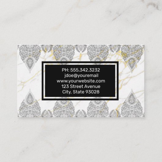 大理石金ゴールド背景 | パタ華美ーン 名刺 (裏面)