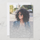 大理石銀グリッターの写真卒業 招待状 (裏面)