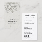 大理石銀蓮シンプル霊気スピリチュアル治療器 名刺 (正面/裏面)