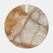 大理石陛下：光沢のあるエレガンス ガラスオーナメント (裏面)