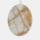 大理石陛下：光沢のあるエレガンス ガラスオーナメント (正面右)