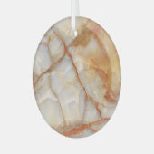 大理石陛下：光沢のあるエレガンス ガラスオーナメント (正面左)