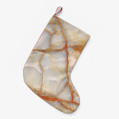 大理石陛下：光沢のあるエレガンス スモールクリスマスストッキング (正面 (吊り時))