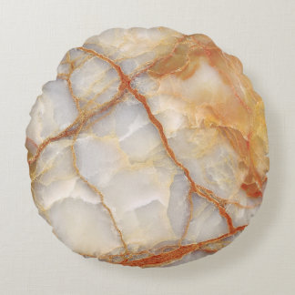 大理石陛下：光沢のあるエレガンス ラウンドクッション