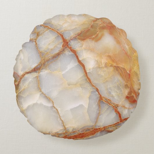 大理石陛下:光沢のあるエレガンス ラウンドクッション (正面)