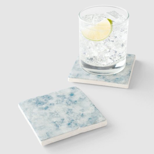 大理石青テクスチャ背景 ストーンコースター (横)