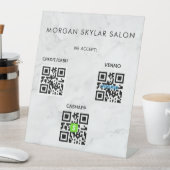 大理石非接触型QRコードスキャンして支払う 台座サイン (インサイチュ)