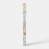 大理石風ゴールドラメモノグラム iPhone 15ケース (左側面)