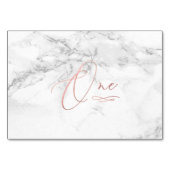 大理石風 ローズゴールド ロマンチック カリグラフィー ワン 1 テーブルナンバー (裏面)