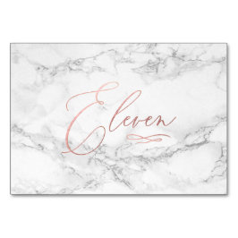 大理石風 ローズゴールド ロマンチック カリグラフィー 11 テーブルナンバー