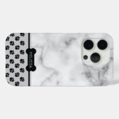 大理石風 + 犬モチーフ - アクセントカラーを選べます Case-Mate iPhoneケース (裏面 (横))