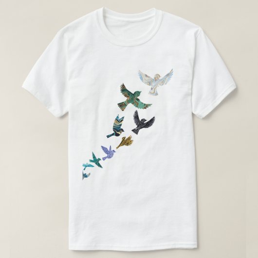 大理石飛んでいるの鳥Tシャツ Tシャツ (デザイン正面)
